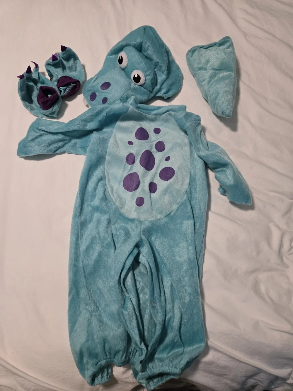 Teal Plush Infant Dinosaur Costume - 6-12 Months